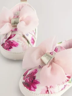 Baker by Ted Baker Baby Girls Organza Bow Padders Trainers Bright Pink/White Discount