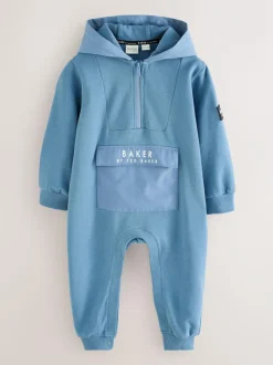 Baker by Ted Baker Blue Hooded Romper Outlet