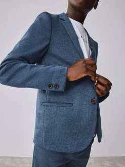 Baker by Ted Baker Blue Jersey Suit Jacket Hot