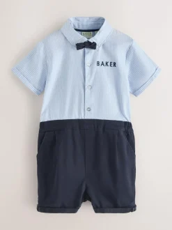 Baker by Ted Baker Blue Smart Bow Tie Rompersuit Clearance