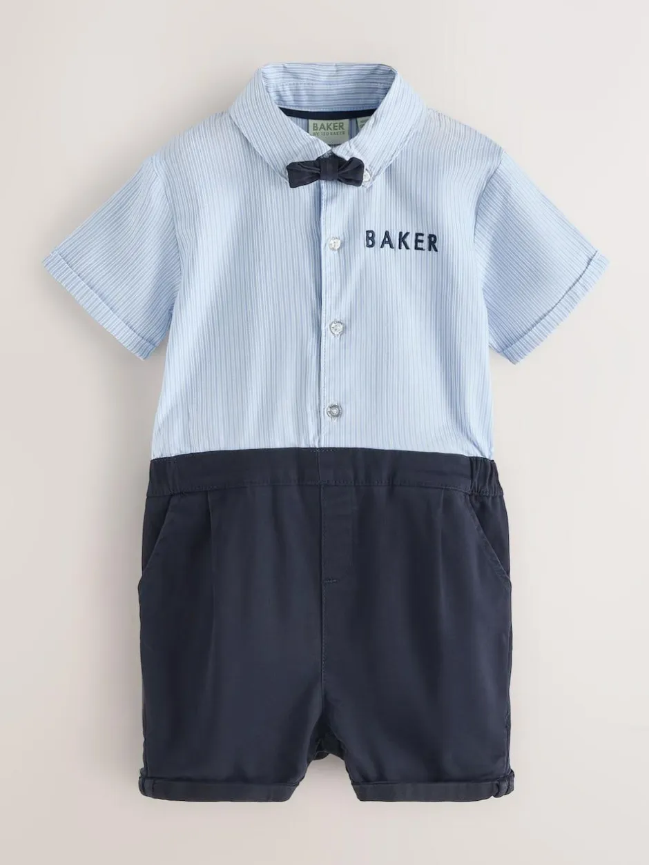 Baker by Ted Baker Blue Smart Bow Tie Rompersuit Clearance