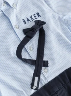 Baker by Ted Baker Blue Smart Bow Tie Rompersuit Clearance