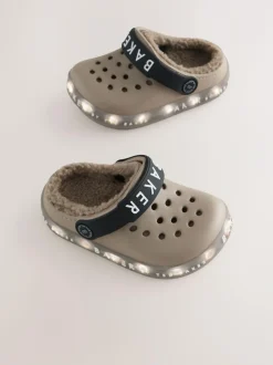 Baker by Ted Baker Borg Lined Clog Slippers Stone Clearance