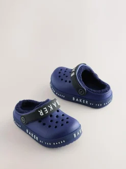 Baker by Ted Baker Borg Lined Clog Slippers Blue Outlet