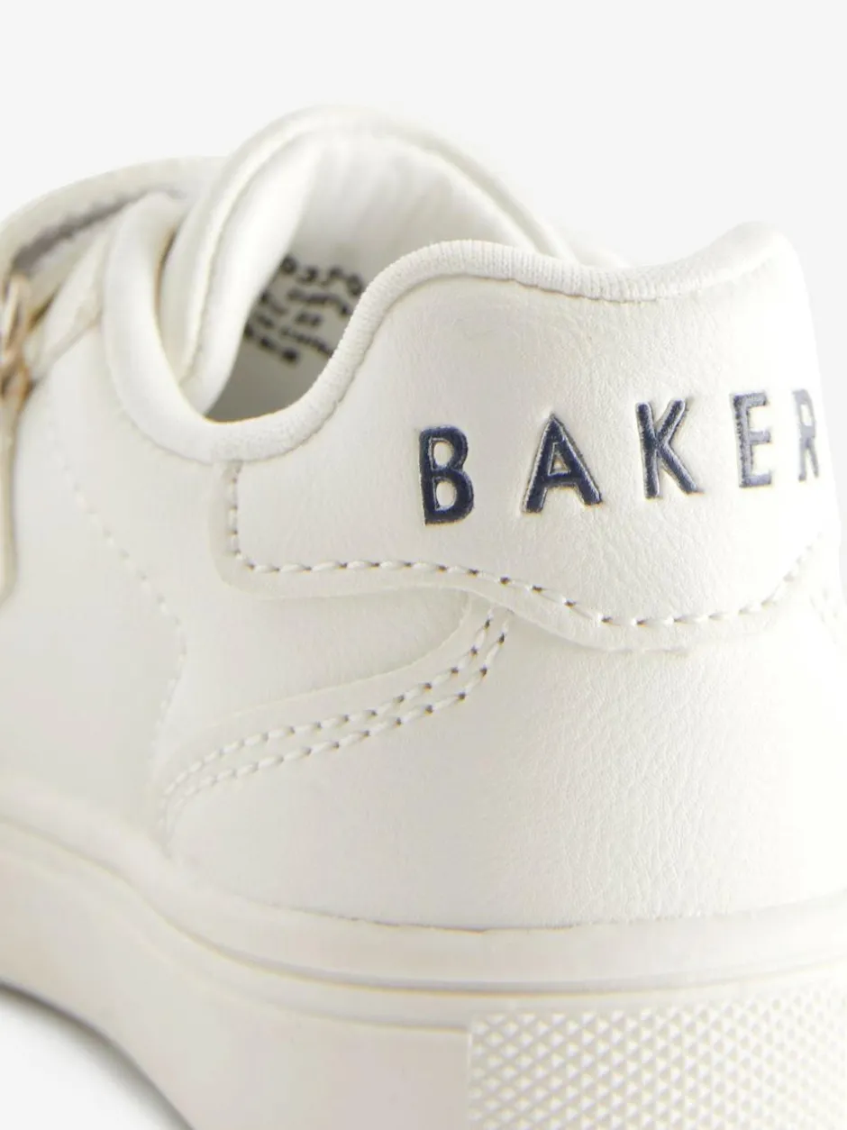 Baker by Ted Baker Boys Branded Tape Trainers White/Blue Discount