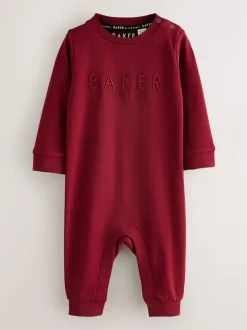 Baker by Ted Baker Burgundy Red/Grey Romper and Reversible Hat Hot