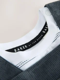 Baker by Ted Baker Charcoal Grey Cord Dungarees Set Clearance