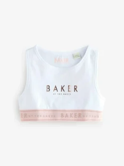 Baker by Ted Baker Crop Tops 3 Pack Pink/Black/White Clearance