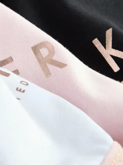 Baker by Ted Baker Crop Tops 3 Pack Pink/Black/White Clearance