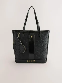 Baker by Ted Baker Embossed PU Tote Bag Black Hot