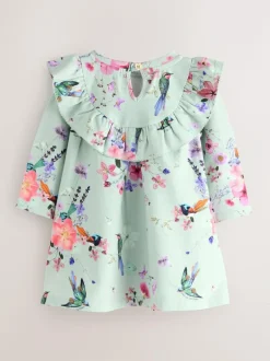 Baker by Ted Baker Frill Detail Jersey Dress Mint Green Hot