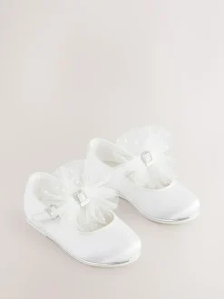 Baker by Ted Baker Girls Mary Jane Bow Occasion Shoes White Discount