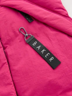Baker by Ted Baker Girls Shower Resistant Longline Padded Coat Pink Sale