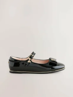 Baker by Ted Baker Girls Back to School Patent Mary Jane Black Shoes with Bow Outlet