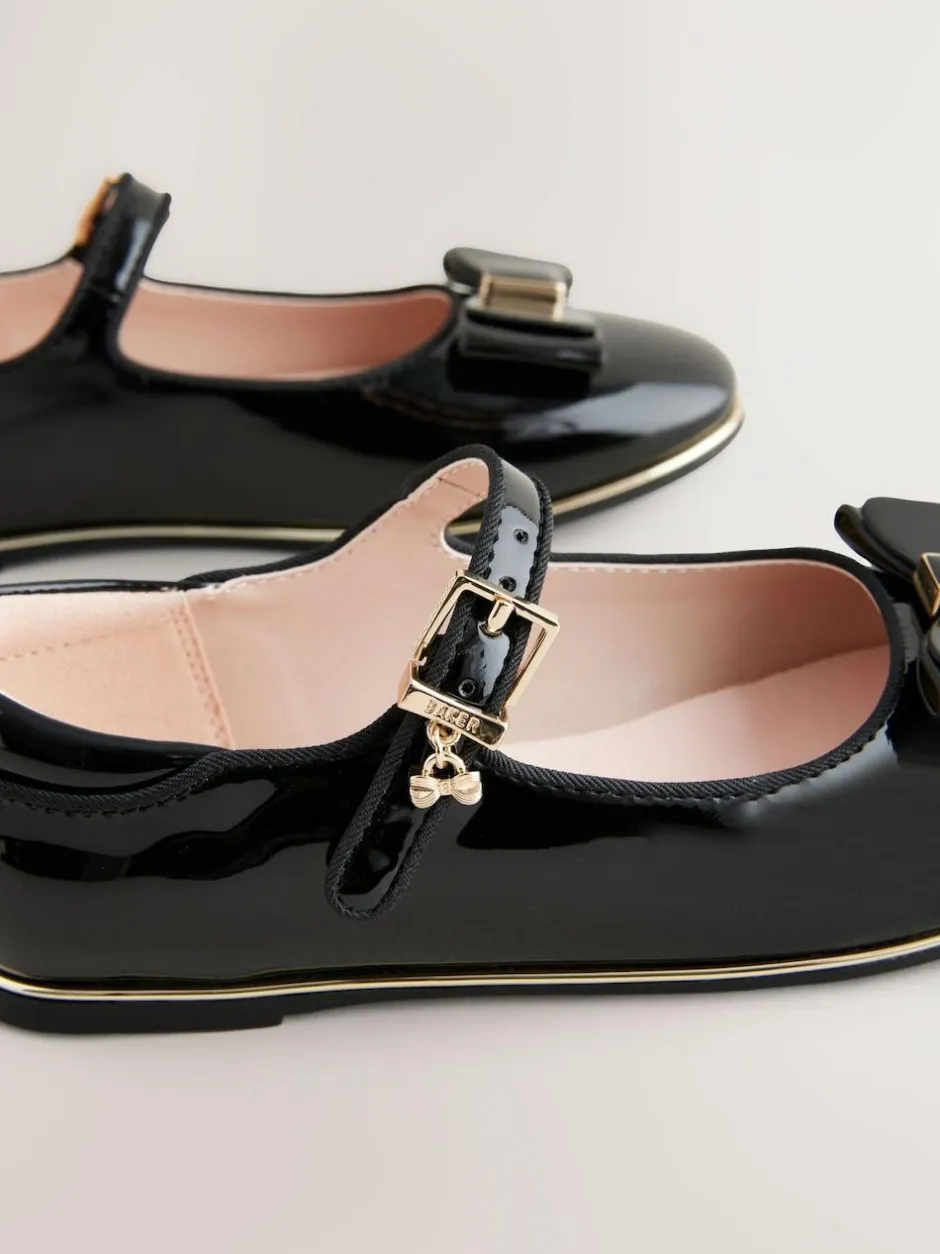 Baker by Ted Baker Girls Back to School Patent Mary Jane Black Shoes with Bow Outlet