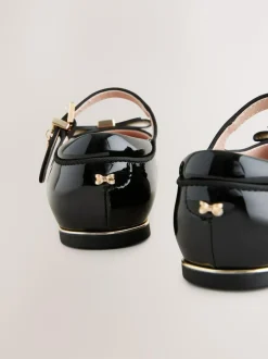 Baker by Ted Baker Girls Back to School Patent Mary Jane Black Shoes with Bow Outlet