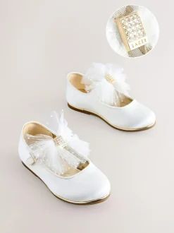 Baker by Ted Baker Girls Mary Jane Bow Occasion Shoes Ivory Hot