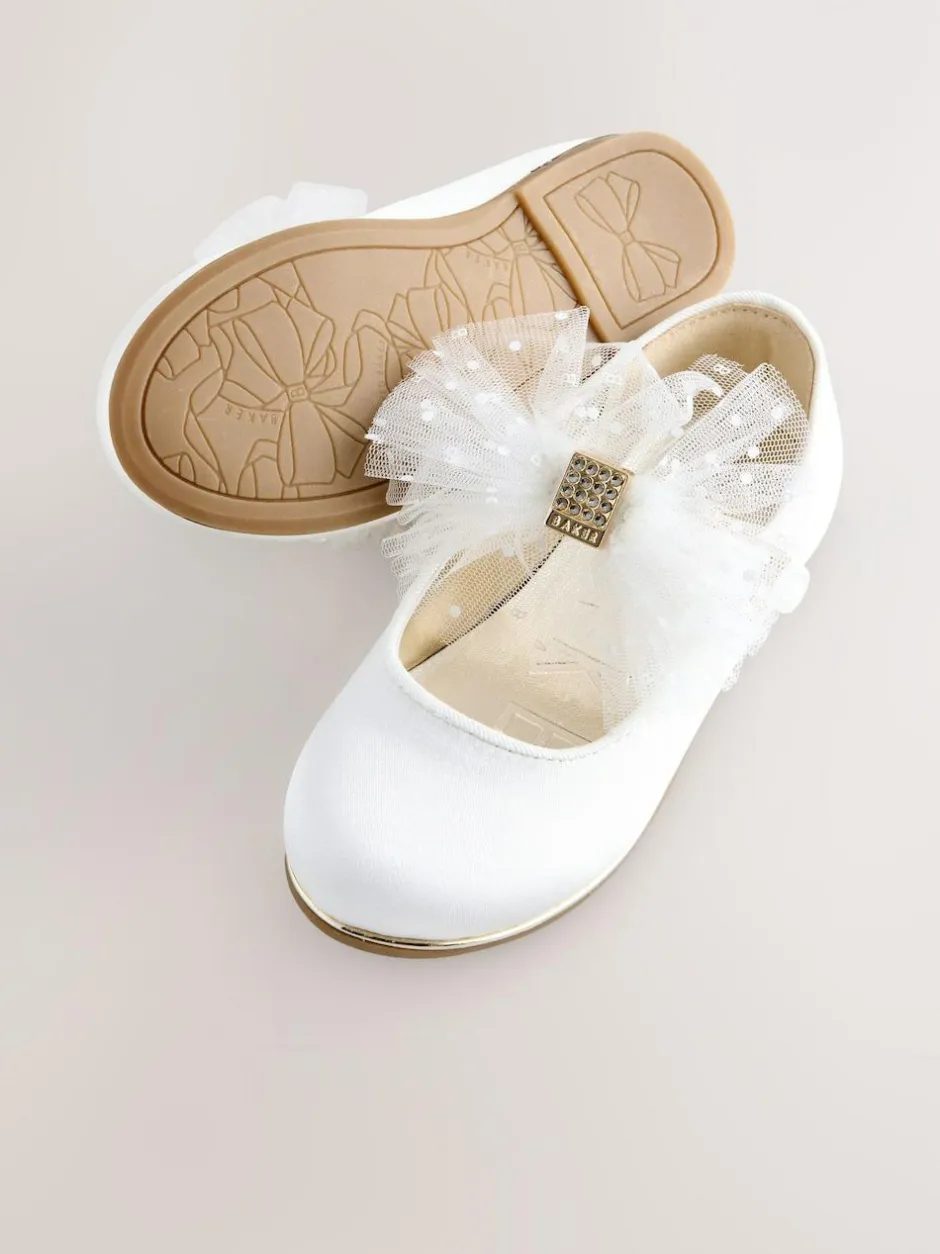 Baker by Ted Baker Girls Mary Jane Bow Occasion Shoes Ivory Hot