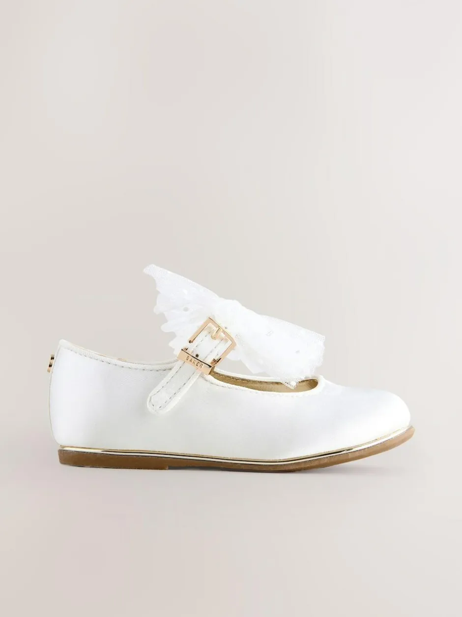 Baker by Ted Baker Girls Mary Jane Bow Occasion Shoes Ivory Hot