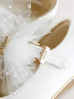Baker by Ted Baker Girls Mary Jane Bow Occasion Shoes Ivory Hot