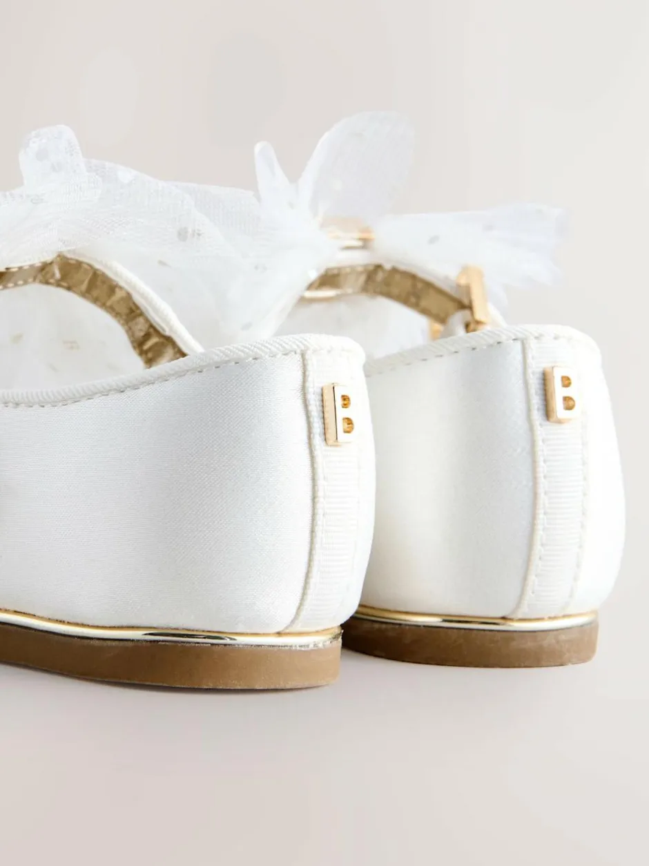 Baker by Ted Baker Girls Mary Jane Bow Occasion Shoes Ivory Hot
