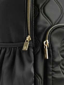 Baker by Ted Baker Girls Back To School Black Quilted Bow Backpack with Pencil Case