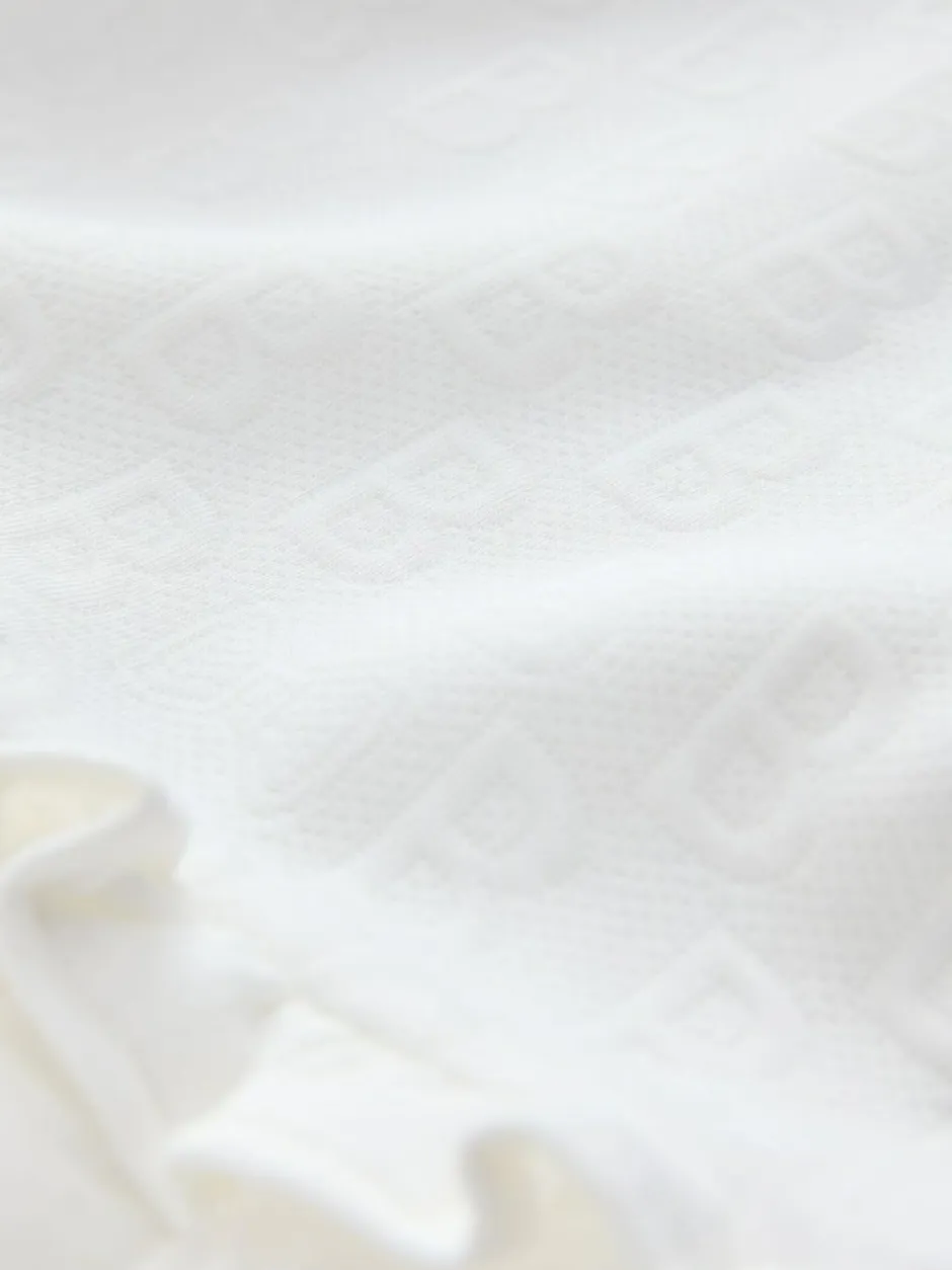 Baker by Ted Baker Jacquard Embossed Mesh Hem Dress White Discount