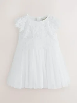 Baker by Ted Baker Lace Mesh Dress White