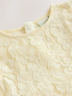 Baker by Ted Baker Lace Mesh Dress Lemon Yellow Discount