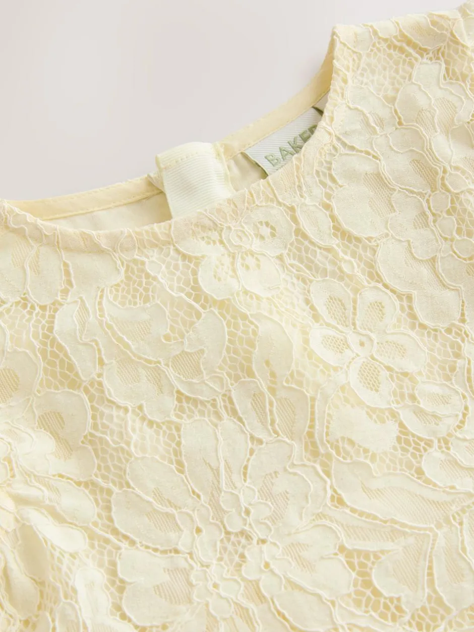 Baker by Ted Baker Lace Mesh Dress Lemon Yellow Discount