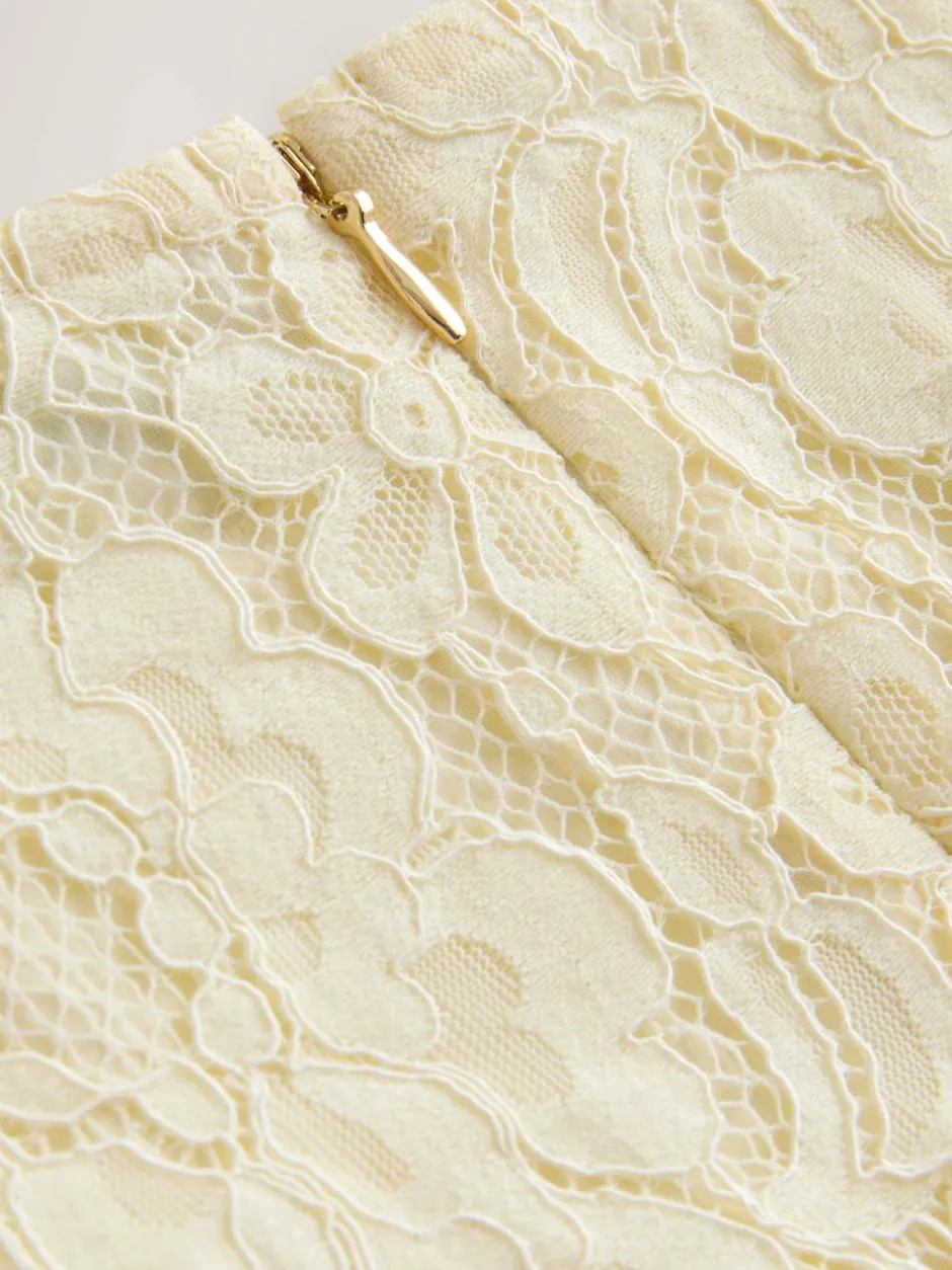 Baker by Ted Baker Lace Mesh Dress Lemon Yellow Discount