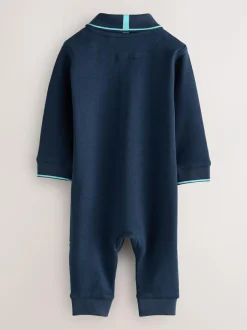 Baker by Ted Baker Navy Long Sleeve Graphic Romper Outlet