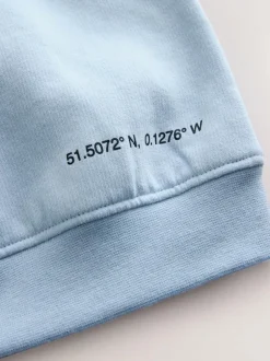 Baker by Ted Baker Oversized Embossed Hoodie Blue New