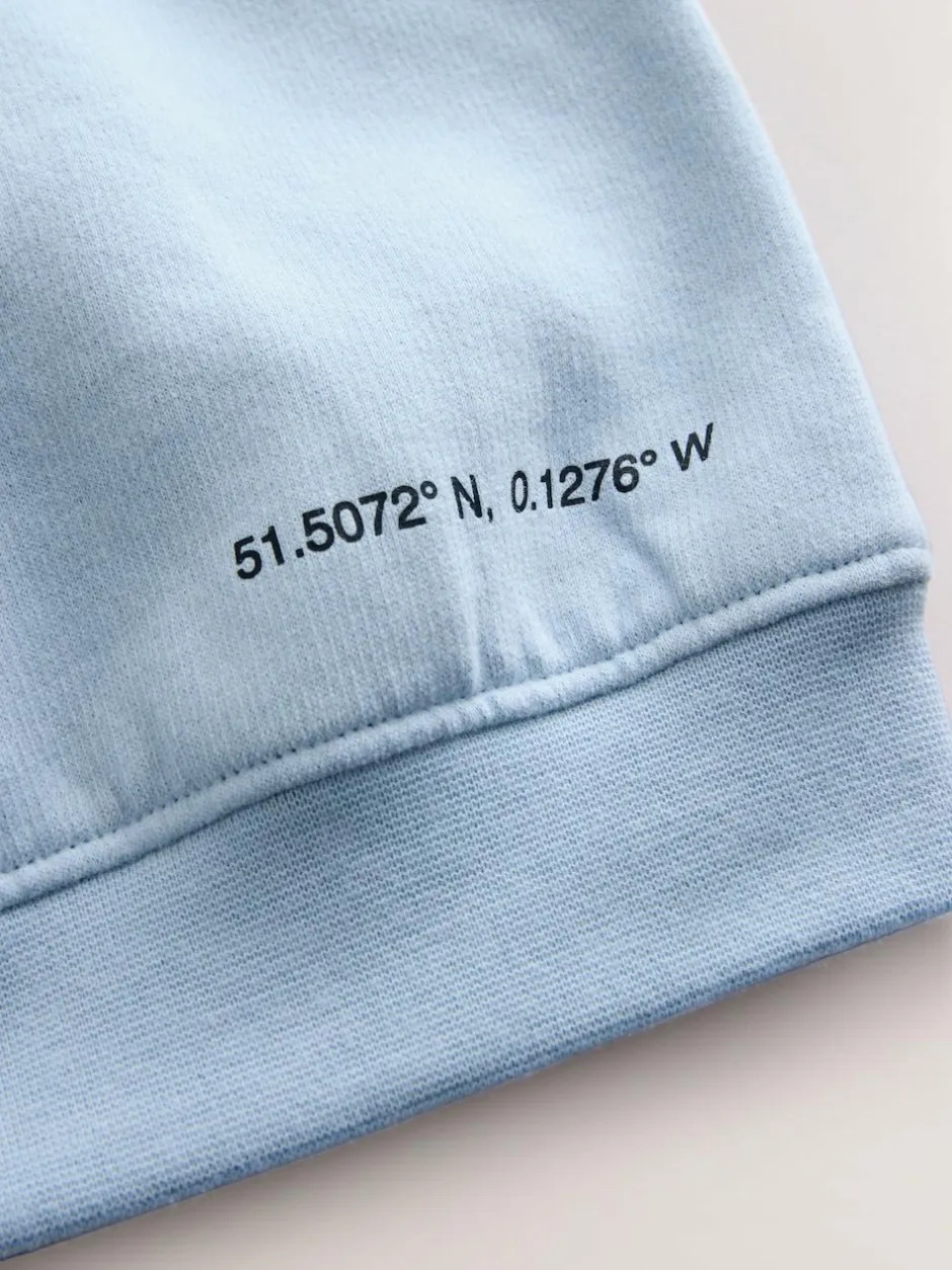 Baker by Ted Baker Oversized Embossed Hoodie Blue New