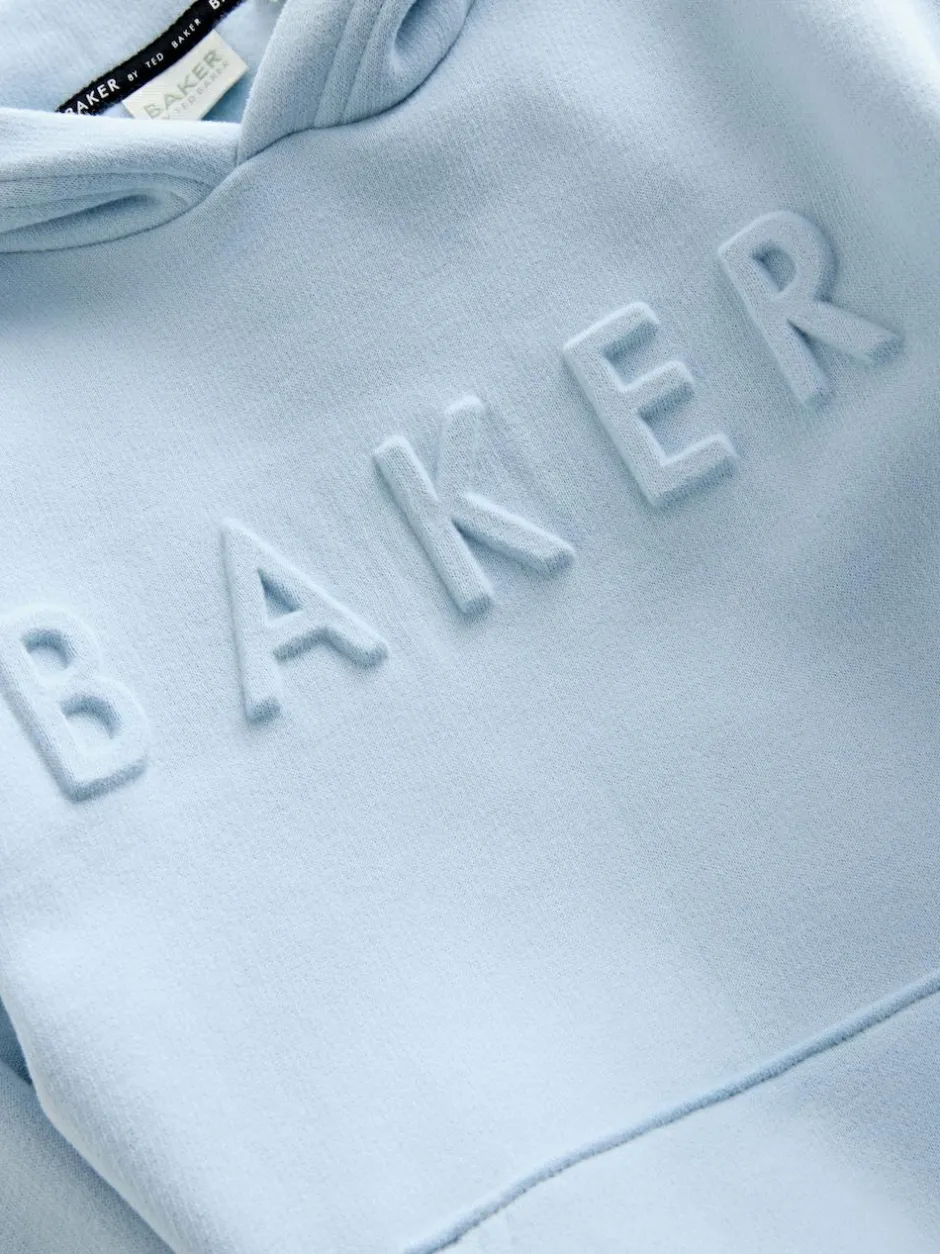 Baker by Ted Baker Oversized Embossed Hoodie Blue New
