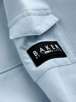 Baker by Ted Baker Oversized Embossed Hoodie Blue New