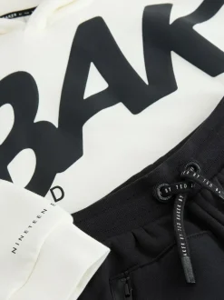 Baker by Ted Baker Oversized Graphic Hoodie and Joggers Set White