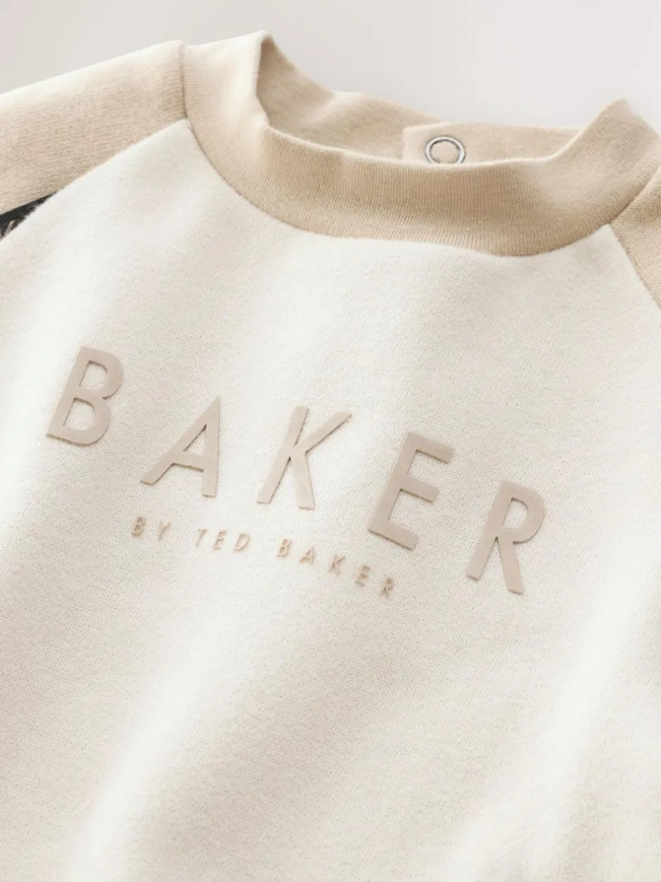 Baker by Ted Baker Panel Long Sleeve Romper Stone Outlet