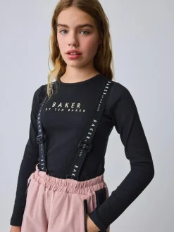Baker by Ted Baker Pink Waterproof Logo-Tape Padded Ski Salopettes Trousers Outlet