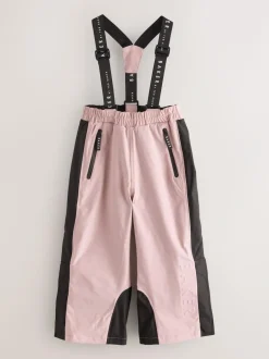 Baker by Ted Baker Pink Waterproof Logo-Tape Padded Ski Salopettes Trousers Outlet