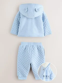 Baker by Ted Baker Quilted Jacket T-Shirt and Trousers 3 Piece Set Blue Sale