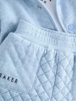 Baker by Ted Baker Quilted Jacket T-Shirt and Trousers 3 Piece Set Blue Sale