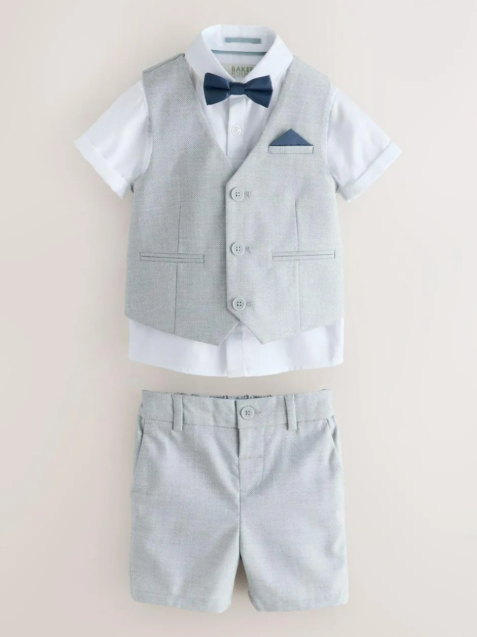 Baker by Ted Baker Shirt Waistcoat and Shorts Set Grey Outlet