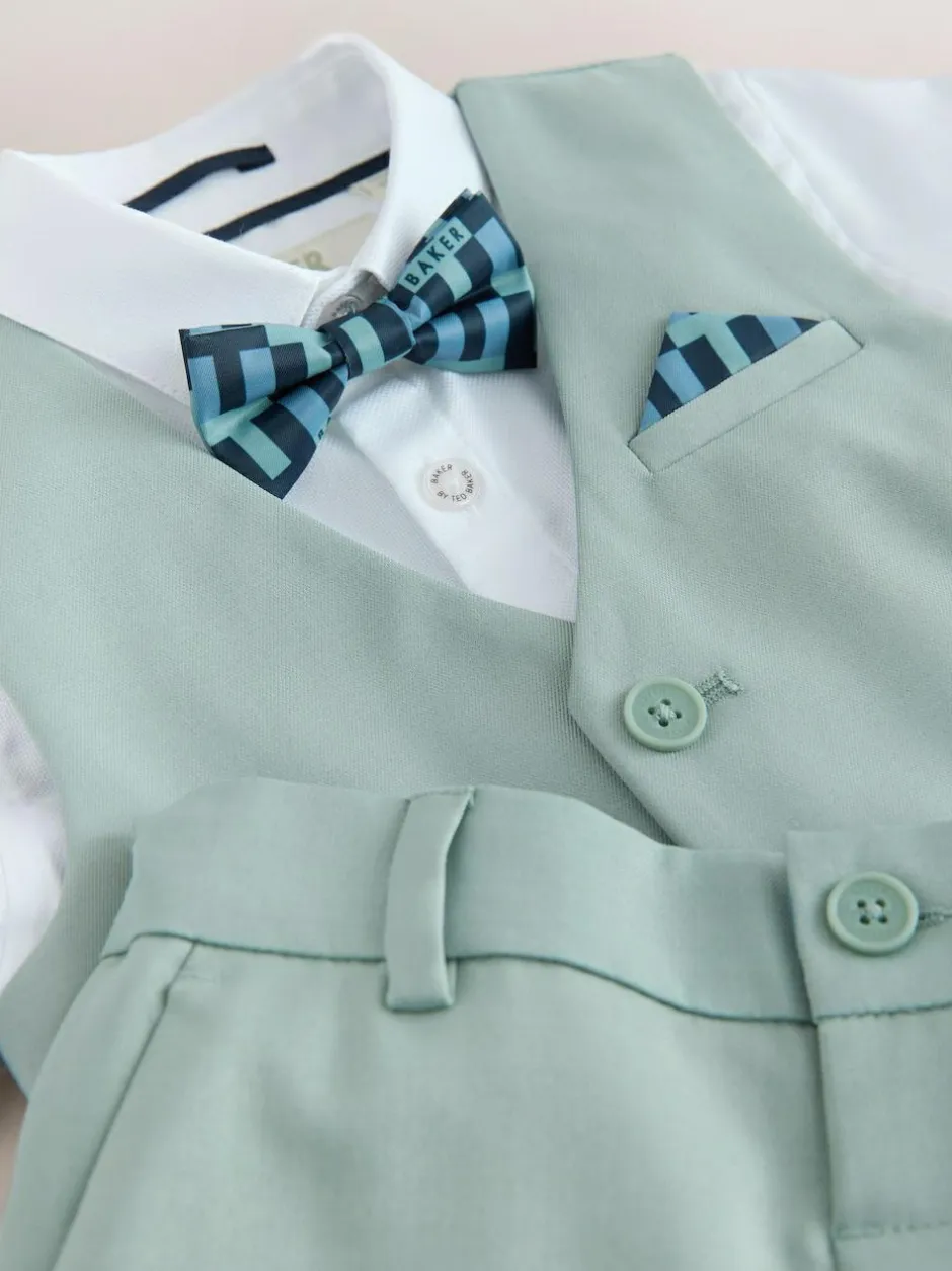 Baker by Ted Baker Shirt Waistcoat and Shorts Set Green Sale