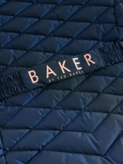 Baker by Ted Baker Shower Resistant Midweight Belted Padded Coat Navy Hot