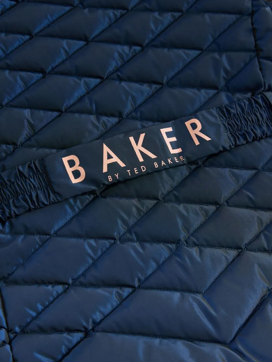 Baker by Ted Baker Shower Resistant Midweight Belted Padded Coat Navy Hot