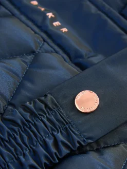Baker by Ted Baker Shower Resistant Midweight Belted Padded Coat Navy Hot