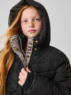 Baker by Ted Baker Shower Resistant Midweight Belted Padded Coat Black Hot