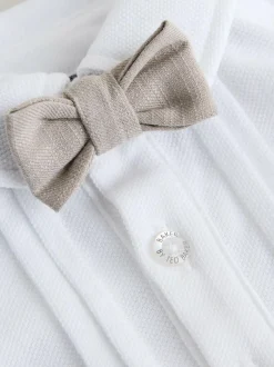 Baker by Ted Baker Smart Bow Tie Rompersuit Stone Discount