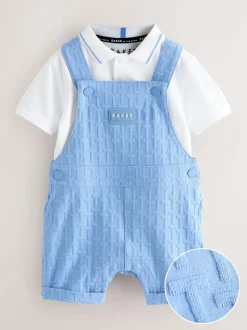 Baker by Ted Baker 'T' Texture Dungaree and Polo Shirt Set Online